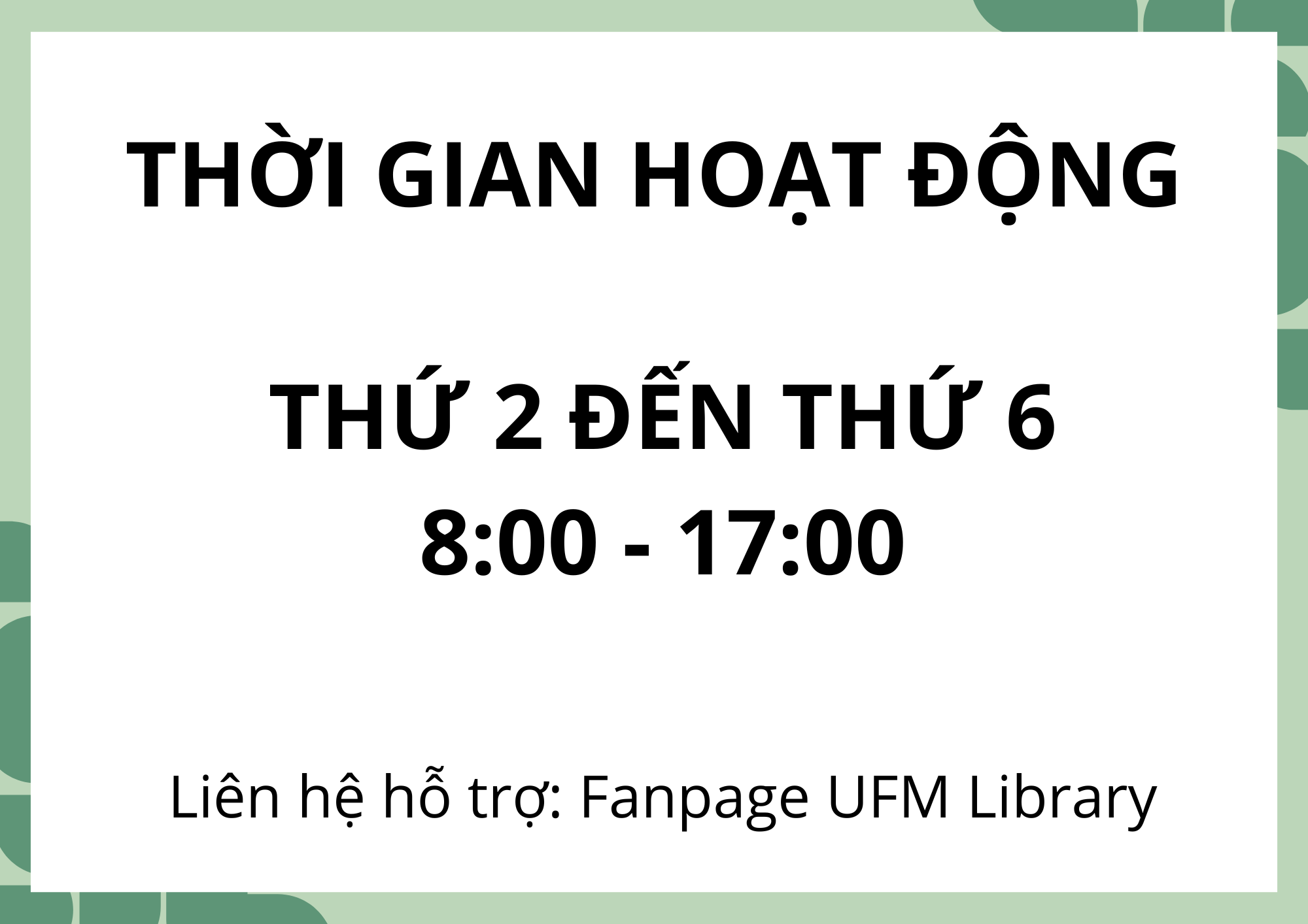 Thông báo về đổi lịch phục vụ cơ sở Nguyễn Kiệm